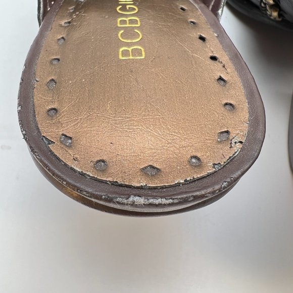 BCBGirls Western Style Mules Slip-on Square Toe Sz 7.5 Leather Upper and Sole - Picture 7 of 15